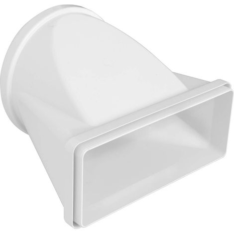 1 Joint Horizontal Tuyau Rond 150 Mm Vers Rectangulaire 220x90 Mm Abs Blanc Cuisine Salle De Bain (1/4)