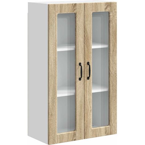 Maison Exclusive - Mobile in vetro da parete PORTO Rovere Sonoma 60 x 31 x 100 cm
