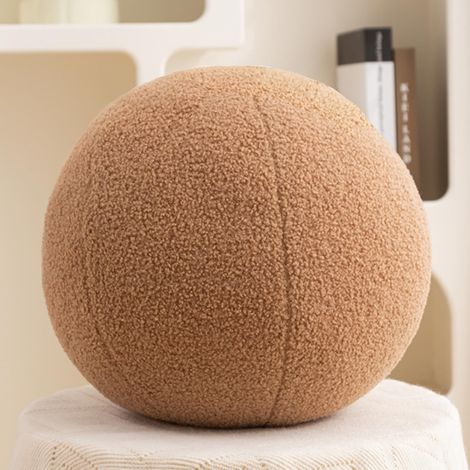 NordiSphere Samtkugelkissen, 30 cm großes, weiches Dekokissen, bequeme Kugel für Sofa, Bett und Spiele (Khaki) (1/5)