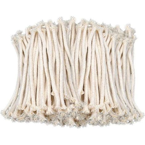 Mèche de Lampe 50 Pièces Mèche de Remplacement Meche Lampe a Petrole Meche Bougie Mèche de Lampe à Huile Meche Lampe à Huile Mèche Tressée en Coton pour Lampe à Petrole,15cm x 6mm (1/5)