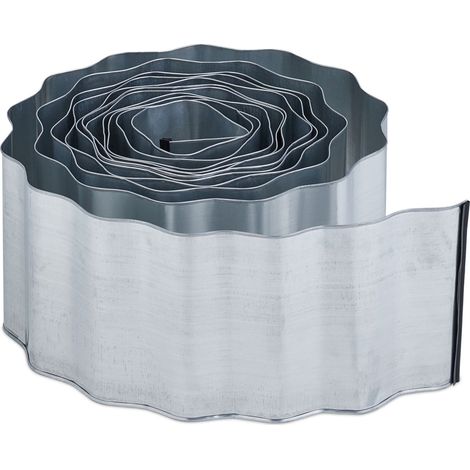 Set di 6 m di bordatura da giardino flessibile decorazione aiuola spazi verdi in ferro nero 130012644