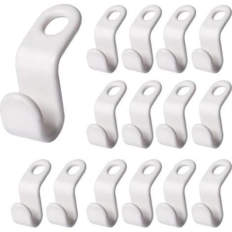 Space Saving Hanging Hooks Stackable Clothes Hangers Multi-Layer Clothes Hanger Cascading Extension Clips for Wardrobe White (1/5)