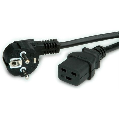ROLINE Cable de Red con Contacto de Tierra - IEC320-C19 16A, Negro, 3 m