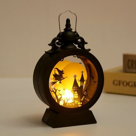 Lanternes décoratives d'Halloween : lanternes citrouilles, bougies LED, bougies scintillantes sans flamme, décorations de jardin d'Halloween (1/5)