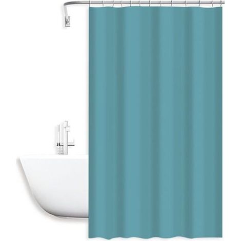 Cleafe - Tenda Doccia Antimuffa Impermeabile 240 X 200cm Ganci Anelli Bagno Celeste 79717 - (1/2)