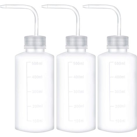 Botellas de plástico exprimibles, botellas de lavado seguras con abertura estrecha, jardines, plantas, 500 ml, 3 unidades (1/3)