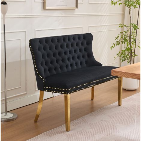 Chaise de bar velours noire dossier haut OKMYHOME (1/5)