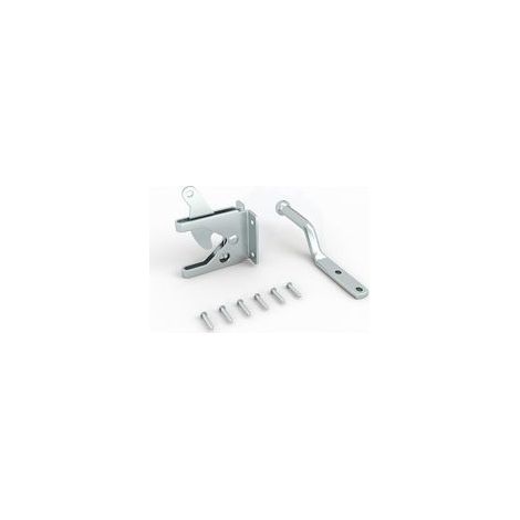 Loquet de portail de jardin, en acier galvanisé, autobloquant, adapté aux portails de jardin, portails extérieurs, etc., livré avec 6 vis et peut être utilisé pour les clôtures et les portails. (1/5)