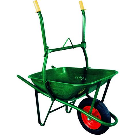 CARRIOLA PER EDILIZIA RIBALTABILE C/VASCA VERDE ZINCATA SMONTATA LT.75 BPA (1/5)