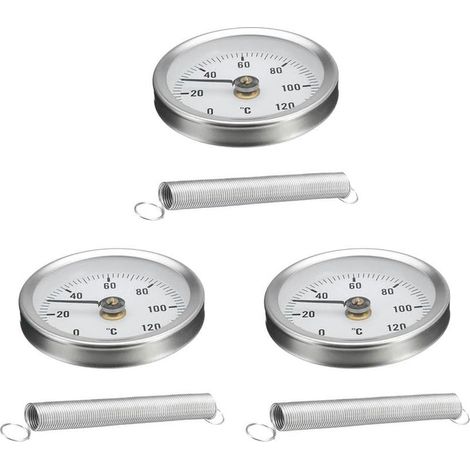 3pcs 63mm Thermomètre De Tuyau à Jauge De Température Avec Ressort (1/5)