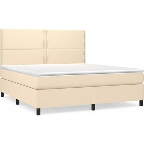 Maison Exclusive - Boxspringbett mit Matratze Creme 180x200 cm St