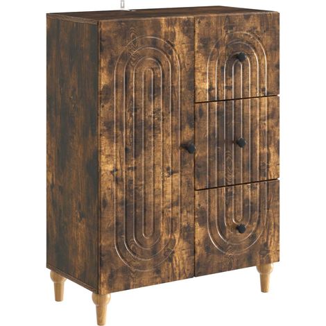 Sideboard Smoked Oak 66 x 34.5 x 90 cm Engineered Wood vidaXL