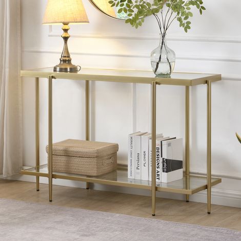 Console Table with Storage Shelves Narrow Hallway Entryway Sofa Table Modern (1/5)