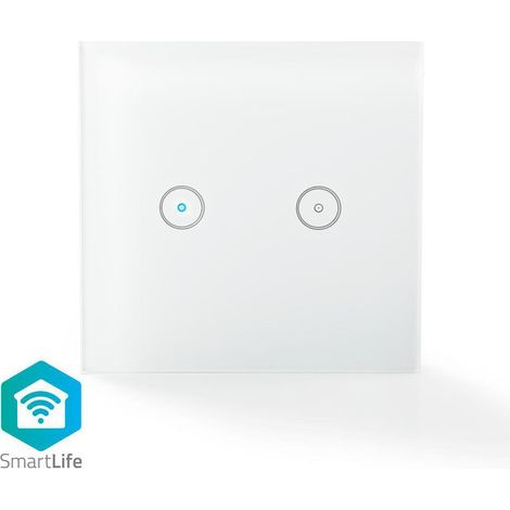 Nedis Interruptor mural smartlife doble blanco wifi 1000W