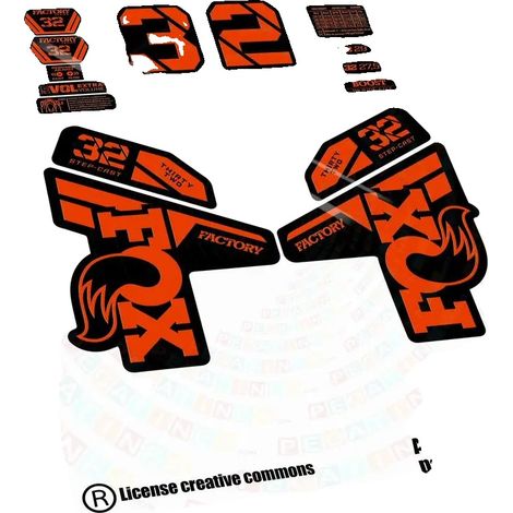 Autocollants pour vélos, vinyle de haute qualité, options personnalisables, Rouge Orange (1/2)