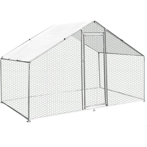 MaxxPet Pollaio Resistente all'Inverno – Voliera per Galline all'Aperto – 3x2x2m – Casetta per Polli e Galline – Recinto da Giardino – Chicken Coop – Metallo di Alta Qualità