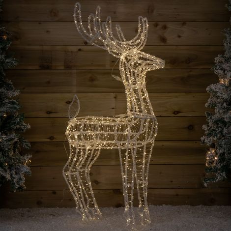 1.03m Light up Acrylic Christmas Reindeer Decoration with 1040 Warm White LEDs (1/5)