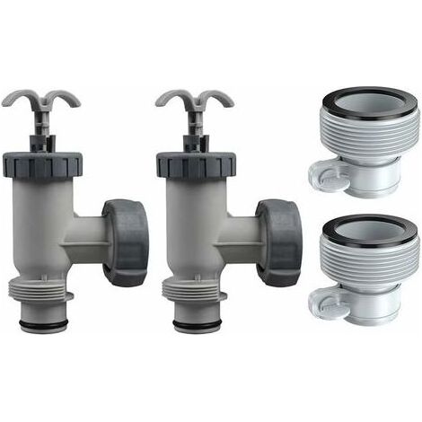 Vanne piscine pour pompes Intex 1500, 2500 et 4000 gallons – Kit de remplacement en plastique – Adaptateur tuyau type B 25009