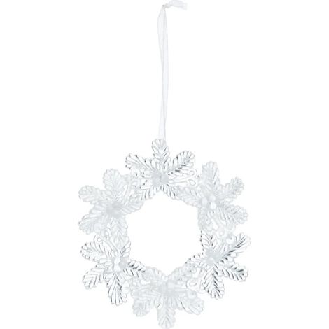 Sujet de Noël Couronne de Fleur "Perle" 10cm Transparent