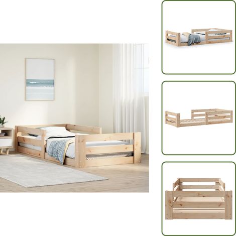 Cadre de lit sans matelas 75x190 cm bois de pin massif - Cadre De Lit - Cadres De Lit - Meuble De Chambre À Coucher - Lit (1/5)