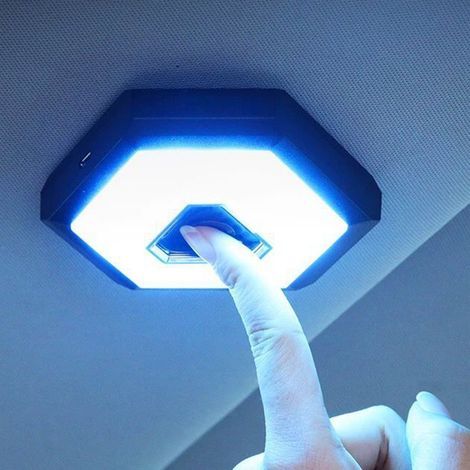 Wiederaufladbare LED-Auto-Deckenleuchte, magnetische Innenbeleuchtung 10,5 x 9,2 x 1,2 cm, tragbare Lampe für Dach und Kofferraum (1/5)
