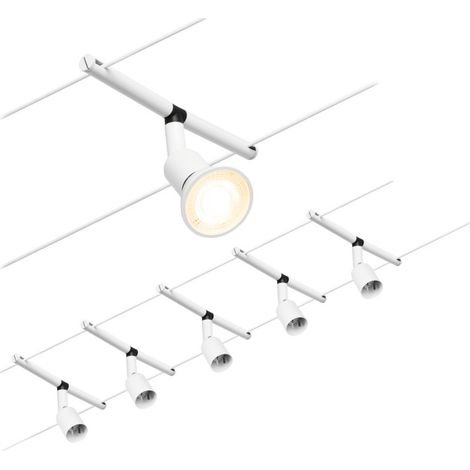 PAULMANN 94458 KIT D'ÉCLAIRAGE LED SALT DC MAX. 5 X 10 W EXTENSIBLE CHROME MAT CÂBLE MÉTALLIQUE EN PLASTIQUE GU5,3