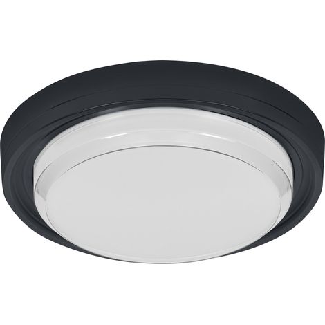 OSRAM Lampe de plafond noire, 3000 K / 4000 K / 6500 K, blanc chaud, 2100 lm, 24 W, 22 cm ⌀, acrylonitrile butadiène styrène (ABS) (1/4)