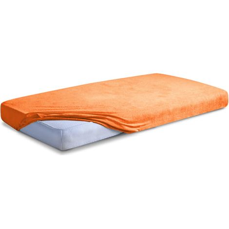 Sábana de felpa premium con elástico 70x140x10 Naranja (1/5)