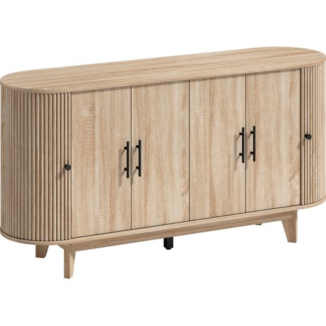 Buffet contenitore ovale a 6 ante con 2 ripiani regolabili in MDF e acciaio 147x40x76 cm MODENUIT (1/5)