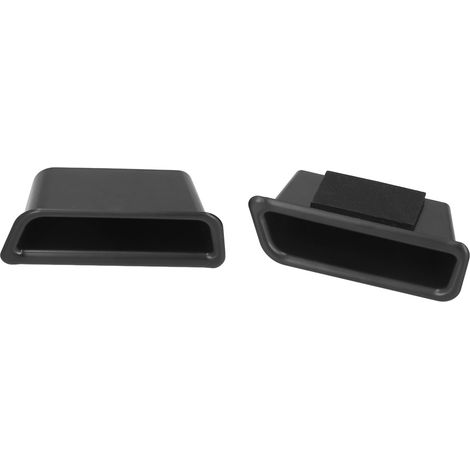 Lot de 2 boîtes de rangement noires pour poignées de portières avant de voiture Mustang 2015-2017 (1/5)