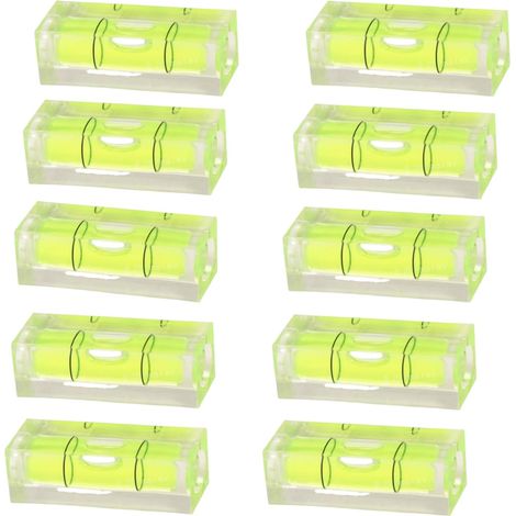 Mini niveaux à bulle,10 pièces Niveau à Bulle,Petit Niveau,Mini Niveau Camping Car Niveau à Bulle de Précision,Pour La Mesure De L'Équilibre(15 x 15 x 40 mm) (1/5)