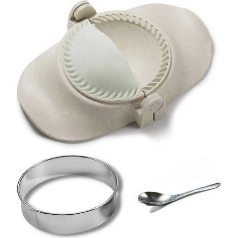 Set composto da pressa per empanadas extra-large da 15 cm, stampo per ravioli, pierogi, pastelitos e calzoni, taglia-pasta manuale. (1/5)