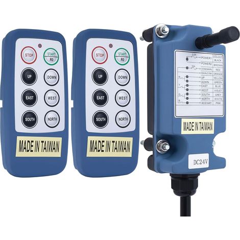 Mini Télécommande sans Fil pour Pont Roulant Grue pour Industriel 6 canaux Boutons 12V 24V Treuil électrique Treuil Remorque à Benne basculante Radio 2 Emetteurs et récepteur Saga-L8 (1/5)