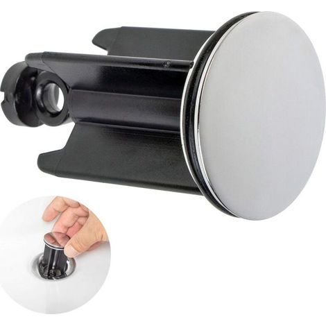 Bouchon de lavabo universel Ø40mm en laiton chromé avec joint caoutchouc, bonde réglable étanche antirouille pour salle de bain et baignoire (1/5)