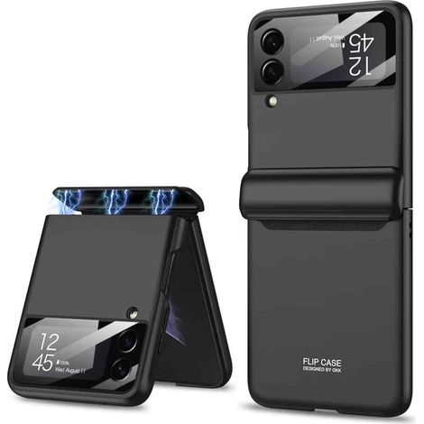 Étui ultra-fin anti-chute TECH CIRCLE compatible avec Samsung Galaxy Z Flip 4, protection des charnières résistante à l'usure, noir (1/5)