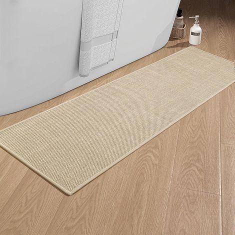 Tapis de Cuisine, 43x150 cm Beige Tapis de Bain antidérapant (1/5)