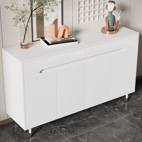Mueble zapatero blanco con cajones y baldas regulables OKMYHOME (1/5)
