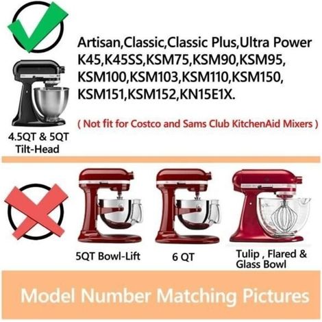 Pour Kitchen Aide Assecories 4.5-5 Qt Tilt-Head Stand Mixers Kitchenaid Paddle Attachment pour K45B-K5THCB-K5THBS (1/5)