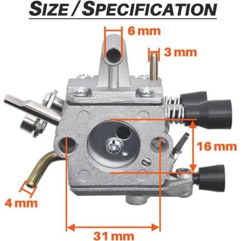 NALOOKAMIC  Carburateur pour STIHL FS120 FS200 FS250 FS300 FS350 FR350 Débroussailleuse, FS 250 Pièces de Rechange Carbu Kit avec Filtre à Air, Joint, Bougie, Pompe Amorcage