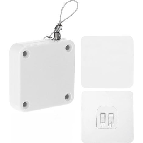 Fermeture de Porte Automatique Blanc - Système Sans Perçage avec Corde de Traction 1,2m - Compatible Portes Aluminium et Bois - Ferme-Porte Autonome Sécurité (1/5)