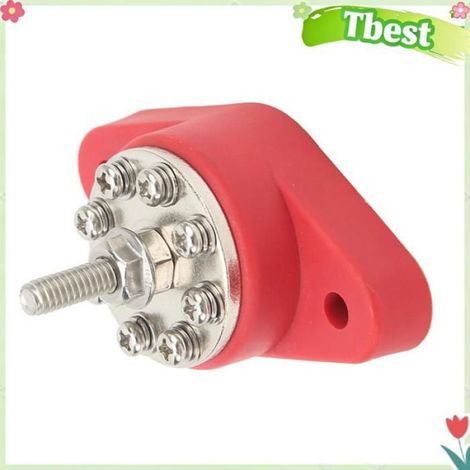 Tbest bornier de distribution d'énergie Bloc de Distribution d'énergie 8 Bornes / 4 Pouces M6 12 V-48 V Bus Marin auto coffret (1/5)