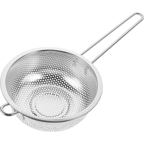 Passoire à long manche en acier inoxydable, panier d'égouttage pour fruits et légumes (style aléatoire)-35.00X16.50X5.70CM-Silver