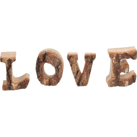 Bloc Bois Décoration Murale LOVE, Décor Vintage pour Table - Cadeau Romantique (1/5)