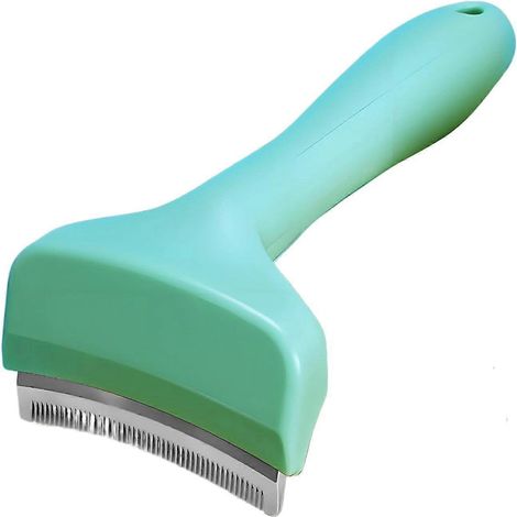 VertBrosse de démêlage en acier inoxydable avec manche - Dents courtes et denses pour chiens à poils courts, élimine efficacement le sous-poil épais (1/5)