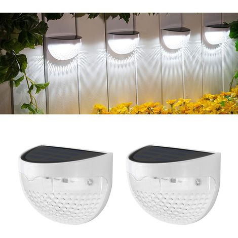 Applique Murale Extérieure Solaire à Énergie Solaire Applique Murale Extérieure Beau Motif de Lumière Lampes Lot de 2 (lumière blanche) (1/5)