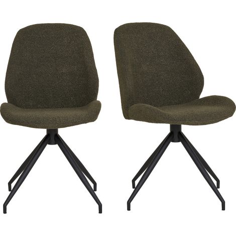 CARLA-Chaise pivotante à 360° en tissu vert (x2) (1/5)