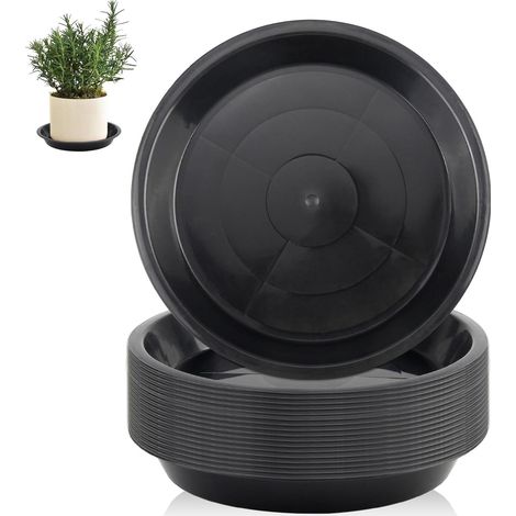 18 Pièces Noir Plant Saucers 14 cm Coupelle Plastique Plante Sous Coupe Pot De Fleur pour Balcon Salon Jardinage Hydroponique Maison Pot De Fleur (1/5)