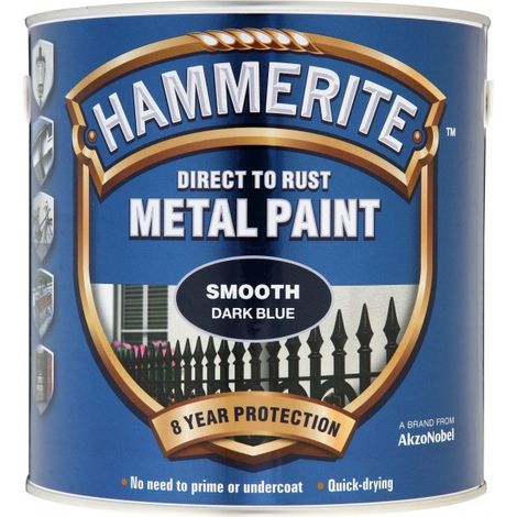 Hammerite - Smooth Direct To Rust Metal Paint - 2.5 Litres - Dark Blue