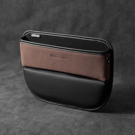 (Marron) Outils pour combler l'espace entre les sièges auto, poche latérale de siège, boîte de rangement pour accessoires de siège auto, rangement pour espace entre les sièges auto universel (1/5)