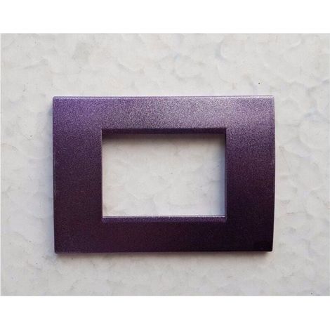 Vtizikl Placca Placche Placchete Compatibili Living Light In Abs 3 4 7 Posti Colorate - Viola Metallizzato -3 fori -
